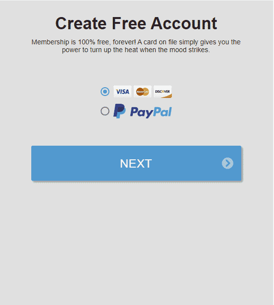 Keine Kreditkarte erforderlich, um bei Streamate zu bezahlen, wenn Sie ein PayPal-Konto haben.