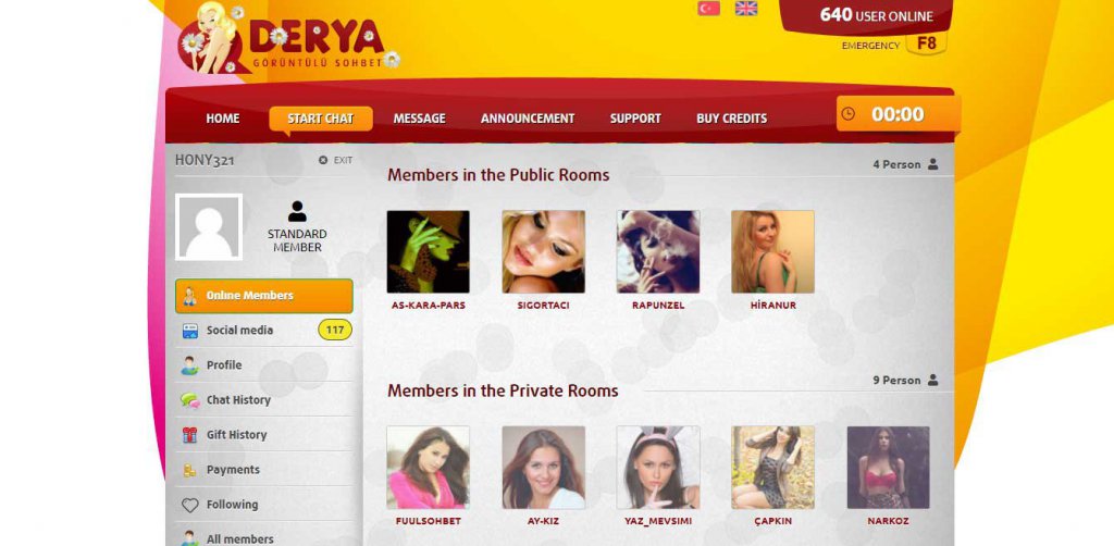 Derya.com: Schneller Blick auf die türkische Cam-Site
