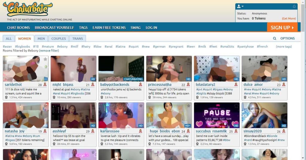 Chaturbate tag ebony cams					