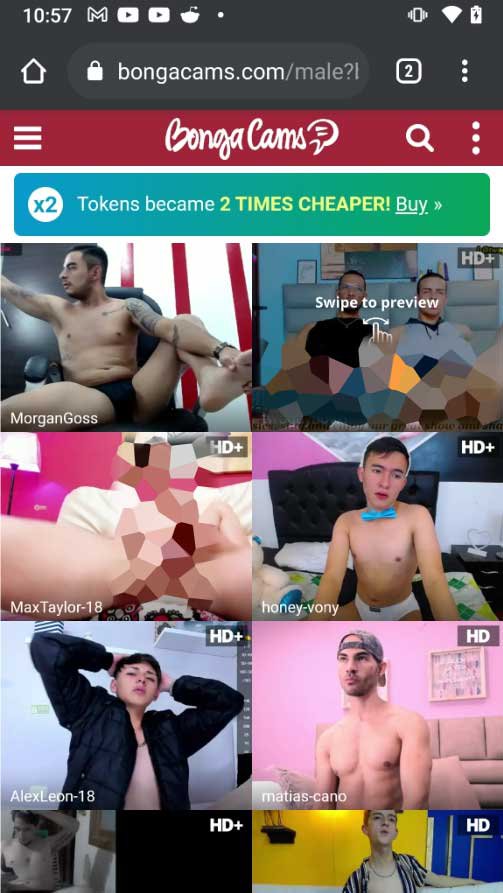 Gay Male Cams bei BongaCams auf einem Handy