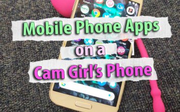 Handy-Apps auf dem Telefon eines Cam-Girls