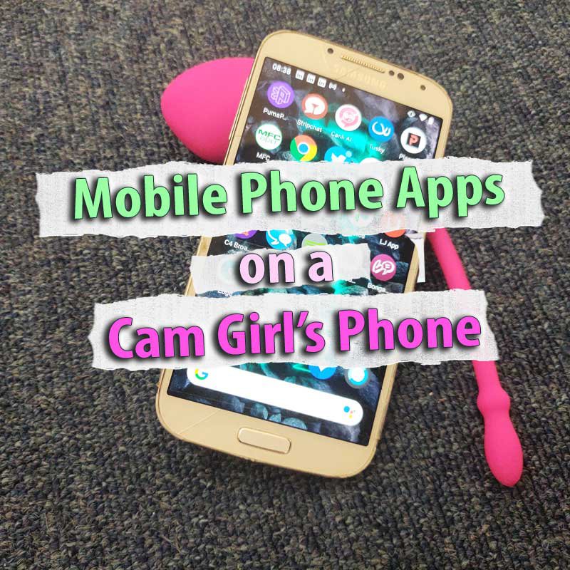 Handy-Apps auf dem Telefon eines Cam-Girls